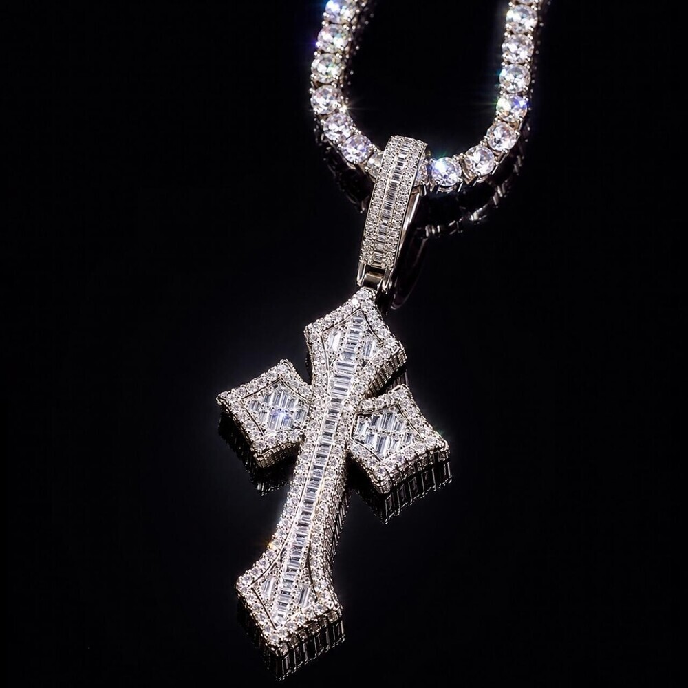 Title Iced Out Cross Necklace 734 F